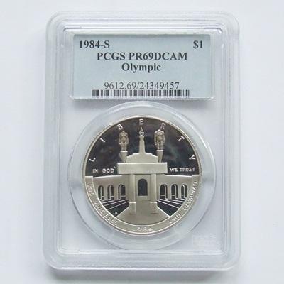 1984-S USA Silver Proof $1 - Olympics PCGS PR69DCAM